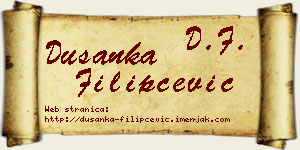 Dušanka Filipčević vizit kartica